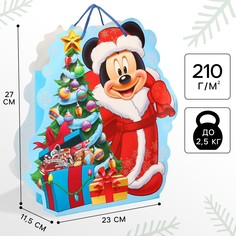 Пакет новогодний подарочный, 23 х 27 х 11.5 см, упаковка, микки маус Disney