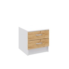 Тумба прикроватная, 420х420х400, белый/дуб крафт золотой (спальня ронда) No Brand