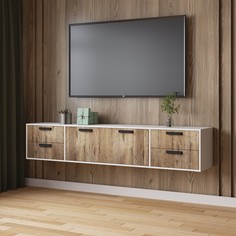 Тумба тв парус-12, 2202х400х425, белый/дуб канадский No Brand