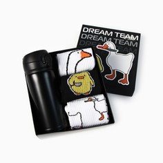 Подарочный набор термос и носки 3 пары kaftan dream team, р. 41-44 (27-29 см)