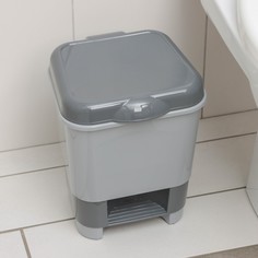 Контейнер для мусора с педалью, 8 л, 24×25,5×29,5 см, цвет серый No Brand
