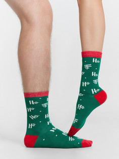 Носки унисекс зеленые с рисунком в виде надписей Mark Formelle