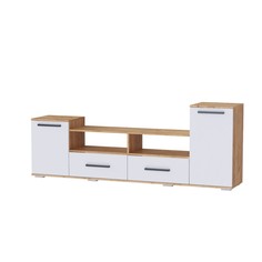 Тумба тв парус-2, 2000 х 375 х 750 дуб крафт золотой/белый No Brand