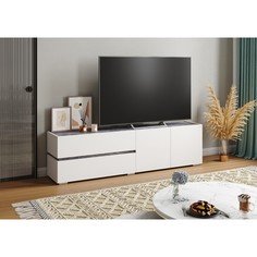 Тумба под тв аркон, 1800х370х490,цвет белый / бетон темный No Brand