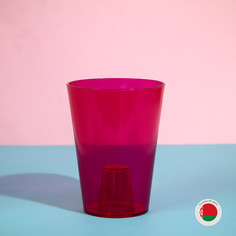Горшок для орхидей, 1,2 л, 12,5 × 16,6 см, пластик, прозрачно-малиновый No Brand