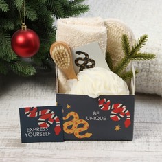 Набор подарочный этель be unique полотенце 30х60см и акс (4 предмета)