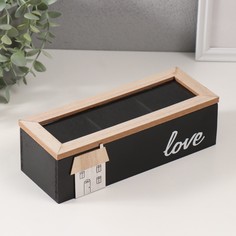 Шкатулка дерево с делениями No Brand