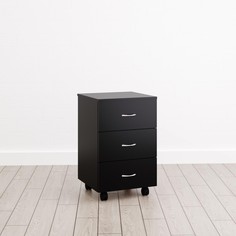 Тумба подкатная с ящиками джамп 0,6х0,45х0,44м черная Клик Мебель