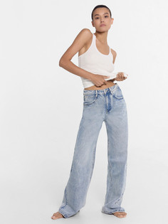 Брюки женские джинсовые wide leg fit голубые Mark Formelle