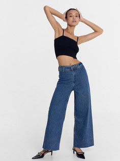 Брюки женские джинсовые wide leg синие Mark Formelle