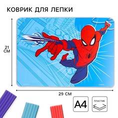 Коврик для лепки, формат а4, голубой, человек-паук Marvel