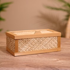 Шкатулка из бамбука 17х10х7 см No Brand
