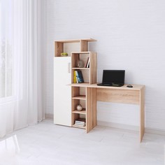 Стол компьютерный квартет-7 1508х500х1500 дуб сонома/белый No Brand