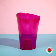 Горшок для орхидей, 1,3 л, 13,6 × 14,1 × 20 см, пластик, прозрачно-малиновый No Brand