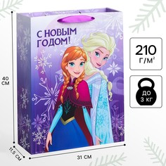 Пакет подарочный на новый год, 31 х 40 х 11 см, упаковка, холодное сердце Disney