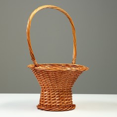 Корзина плетеная, ива, 29 х 29 х 19 х 45 см, коричневый No Brand