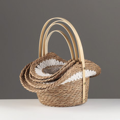 Набор корзин из 4 шт, 35x24x19, 32x20x17, 28x18x15, 25x16x14 см, рогоз No Brand