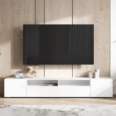 Тумба сити, под телевизор, подвесная, напольная, 2000×346×330 мм, белый No Brand