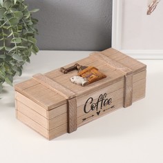 Шкатулка дерево с делениями No Brand