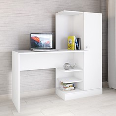 Компьютерный стол квартет-6, 1450х500х1350, белый No Brand