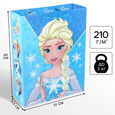 Пакет подарочный на новый год, 31 х 40 х 11.5 см, упаковка, холодное сердце Disney