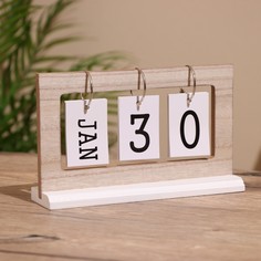 Сувенир вечный календарь, дерево, 5,5х19,5х12 см No Brand