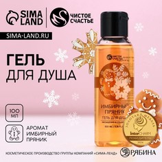 Гель для душа чистое счастье, 100 мл, аромат имбирного пряника, новый год