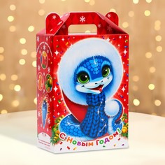 Подарочная коробка новогодняя василек 18,5 х 10 х 30,5 см. No Brand