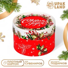 Коробка подарочная новогодняя для макарун тубус без окна Upak Land