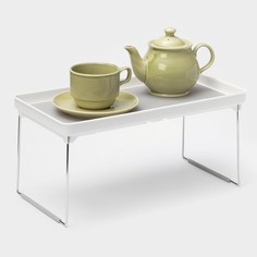 Столик - поднос для подачи griten, складной, 36,2×19×3,7 см, цвет белый No Brand