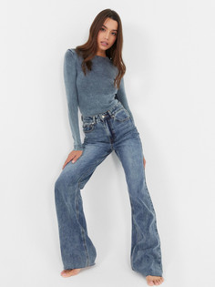 Брюки женские джинсовые wide leg fit в синем цвете Mark Formelle