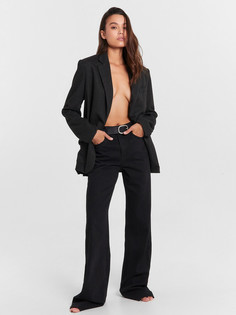 Брюки женские джинсовые wide leg fit в черном цвете Mark Formelle
