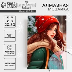 Алмазная мозаика на новый год с частичным заполнением на холсте Школа талантов