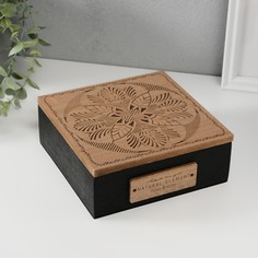 Шкатулка дерево с делениями No Brand