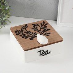 Шкатулка дерево с делениями No Brand