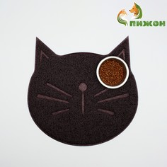 Коврик 2-в-1 под миску/туалет животных 38 х 38 см бордовый Пижон