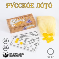 Русское лото, игра настольная, 24 карточки, карточка 8 х 18 см No Brand
