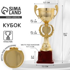 Кубок 081, наградная фигура, золото, подставка пластик, 24,7 х 9,7 х 7,5 см. Командор