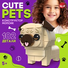 Конструктор cute pets, мопсик, 102 детали Unicon