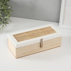 Шкатулка дерево с делениями No Brand