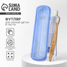 Футляр для зубной щетки и пасты , голубой, 21 х 5,5 см No Brand