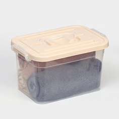 Контейнер для хранения с крышкой, 6,5 л, 31×20×18 см, цвет бежевый No Brand