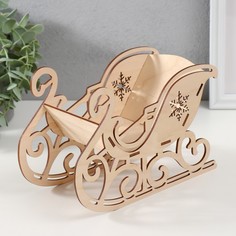 Новогодняя шкатулка-сани No Brand