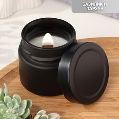 Свеча ароматическая из соевого воска в банке, 75 г, базилик и тархун тмб Дарим красиво