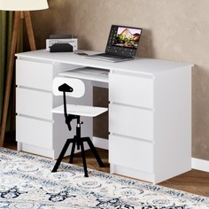 Стол письменный мадера, 1360х500х770, белый No Brand
