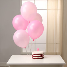 Свечи для торта + 5 шаров, цифра 5, розовая Страна Карнавалия