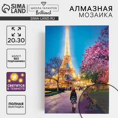 Алмазная мозаика с полным заполнением со светящимися стразами на холсте Школа талантов