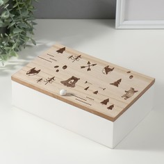 Шкатулка дерево с делениями No Brand