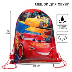 Мешок для обуви, 28х36 см, тачки Disney