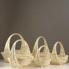 Набор корзин, 5шт., 42х34х41см,37х30х36см,32x26x33см, 27x21x28см,22x17x23см,лоза No Brand